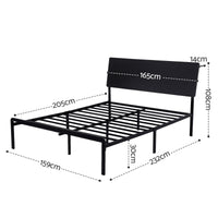 Artiss Bed Frame Queen Size LED Metal Bed Base with Charging Station LAN