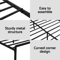 Artiss Bed Frame Queen Size LED Metal Bed Base with Charging Station LAN