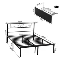 Artiss Queen Bed Frame with Charging Station & Storage Drawers Metal
