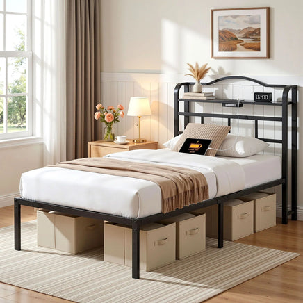 Artiss Bed Frame Single Size with Charging Station WAVE