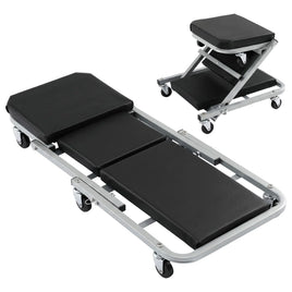Giantz Garage Creeper 2-in-1 Mechanic Stool Rolling Automotive Z Creeper Seat