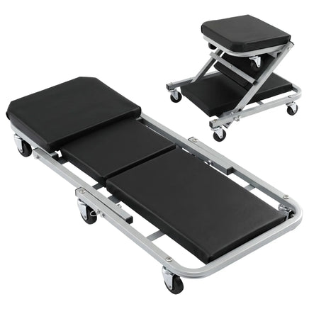 Giantz Garage Creeper 2-in-1 Mechanic Stool Rolling Automotive Z Creeper Seat