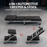 Giantz Garage Creeper 2-in-1 Mechanic Stool Rolling Automotive Z Creeper Seat