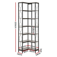 Artiss 6 Tiers Bookshelf Corner Shelf Bookcase Display Shelves Oak