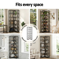 Artiss 6 Tiers Bookshelf Corner Shelf Bookcase Display Shelves Oak