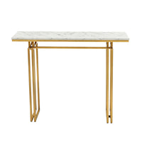 Artiss Console Table Hallway Entryway Table Marble Effect 110CM White & Gold