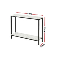 Artiss Console Table Entryway Hallway Display Desk Marble Effect White