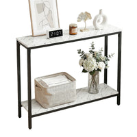 Artiss Console Table Entryway Hallway Display Desk Marble Effect White
