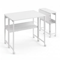 Artiss Foldable Computer Desk Mobile Study Table Workstation White 80cm