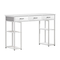 Computer Desk Drawer Shelves Study Table 120CM White