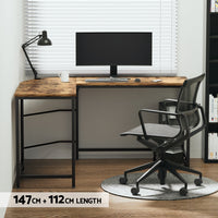 Computer Desk L-Shape CPU Stand Brown 147CM