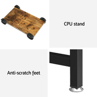 Computer Desk L-Shape CPU Stand Brown 147CM