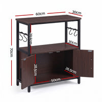 Artiss 20 Gallon Fish Tank Stand 3-Tier Aquarium Stand with Storage Cabinet and Open Shelf Walnut