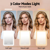 Embellir Portable Travel Makeup Mirror Rechargeable Makeup Mirror with Lights 10x Magnifier White