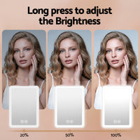 Embellir Portable Travel Makeup Mirror Rechargeable Makeup Mirror with Lights 10x Magnifier White