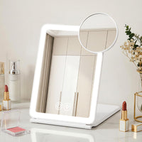 Embellir Portable Travel Makeup Mirror Rechargeable Makeup Mirror with Lights 10x Magnifier White