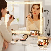 Embellir Makeup Mirror 60x50cm 360? Rotatable Vanity Mirror with Lights Crystal LED