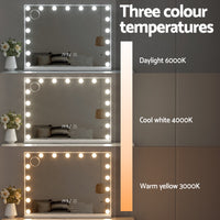 Embellir Makeup Mirror 80x60cm Hollywood Vanity with LED Light Tabletop White