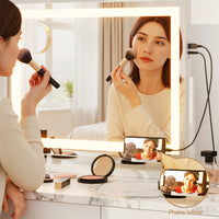 Embellir Makeup Mirror 80x58cm 360? Rotatable Vanity Mirror with Lights Bright Light Strip Adjustable