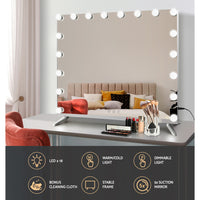 80x65cm Embellir Makeup Mirror Hollywood Vanity with LED Light Silver Legs