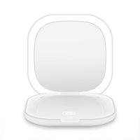 Embellir LED Compact Mirror Lighted Travel Makeup Mirror Pocket-Sized 1x 10x Magnification Square White