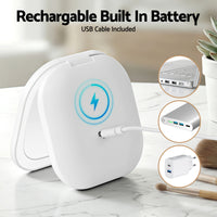 Embellir LED Compact Mirror Lighted Travel Makeup Mirror Pocket-Sized 1x 10x Magnification Square White