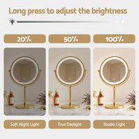 Embellir Lighted Makeup Mirror Rotation 10X Magnifying Double Sided Tabletop Gold