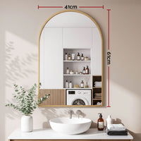 Embellir Arch Wall Mirror, Decorative Gold Frame Mirrors, 61x41cm Bathroom Vanity Mirror, Slim Frame for Living Room Entryway Bedroom Decor