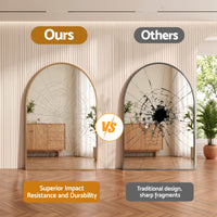 Embellir Arch Wall Mirror, Decorative Gold Frame Mirrors, 61x41cm Bathroom Vanity Mirror, Slim Frame for Living Room Entryway Bedroom Decor