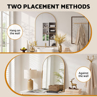 Embellir Arch Wall Mirror, Decorative Gold Frame Mirrors, 61x41cm Bathroom Vanity Mirror, Slim Frame for Living Room Entryway Bedroom Decor