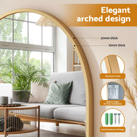 Embellir Arch Wall Mirror, Decorative Gold Frame Mirrors, 86x81cm Bathroom Vanity Mirror, Slim Frame for Living Room Entryway Bedroom Decor