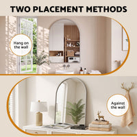 Embellir Arch Wall Mirror, Decorative Silver Frame Mirrors, 61x41cm Bathroom Vanity Mirror, Slim Frame for Living Room Entryway Bedroom Decor