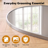 Embellir Arch Wall Mirror, Decorative Silver Frame Mirrors, 86x50cm Bathroom Vanity Mirror, Slim Frame for Living Room Entryway Bedroom Decor