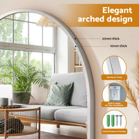 Embellir Arch Wall Mirror, Decorative Silver Frame Mirrors, 86x81cm Bathroom Vanity Mirror, Slim Frame for Living Room Entryway Bedroom Decor