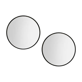 Embellir 2 Wall Mirror Makeup 60cm Home Decor Framed Mirrors Bathroom Round Black