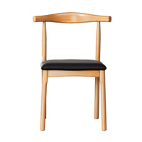 Artiss 4x Dining Chairs Rubber Wood Leather Seat Black