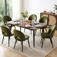 Artiss Dining Chairs Set of 6 Velvet Hollow Green