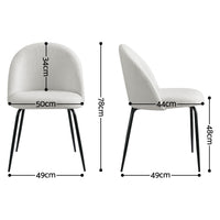Artiss Dining Chairs Set of 6 Sherpa Boucle White