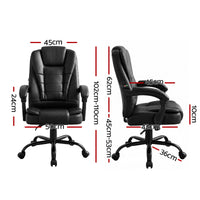 Artiss Massage Office Chair Executive Computer Gaming Chairs Black PU Leather