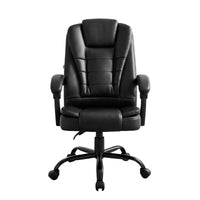 Artiss Massage Office Chair Executive Computer Gaming Chairs Black PU Leather