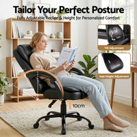 Artiss Massage Office Chair Executive Computer Gaming Chairs Black PU Leather
