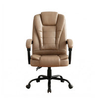 Artiss Massage Office Chair Executive Computer Gaming Chairs Brown PU Leather Espresso