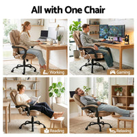 Artiss Massage Office Chair Executive Computer Gaming Chairs Brown PU Leather Espresso