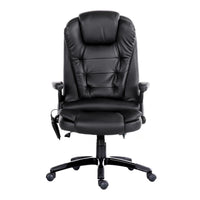 Artiss 8 Point Massage Office Chair Heated Seat Recliner PU Black