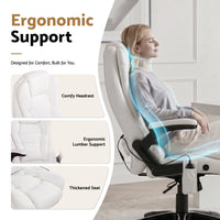 Artiss 8 Point Massage Office Chair Heated Seat Recliner PU White