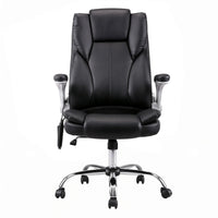 Artiss 8 Point Massage Office Chair PU Leather Black