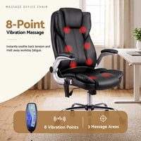 Artiss 8 Point Massage Office Chair PU Leather Black