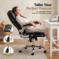 Artiss 8 Point Massage Office Chair PU Leather Black