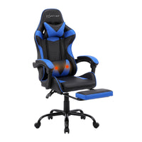 Artiss 2 Point Massage Gaming Office Chair Footrest Blue