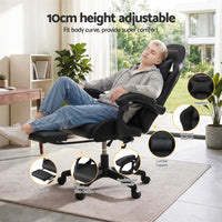 Artiss Gaming Office Chair with 8 Point Message Reline Ergonomic Black